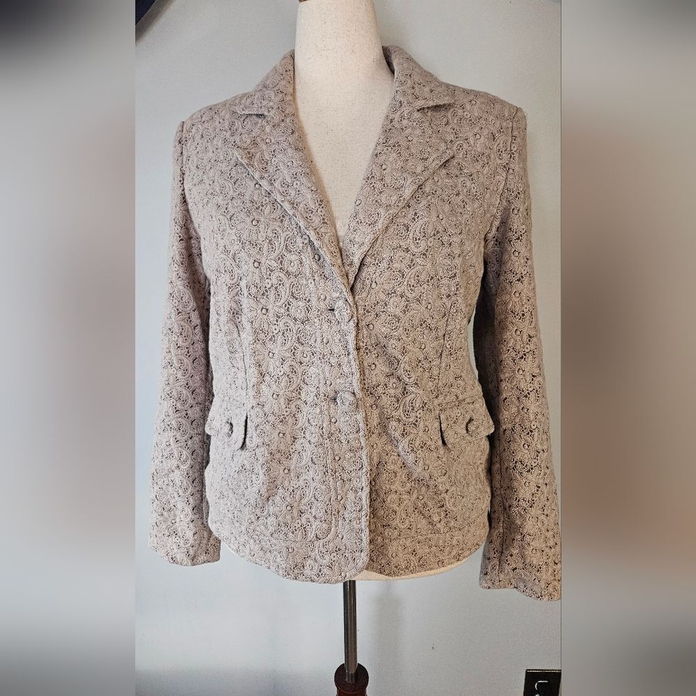 New Dialogue Lace Two Button Lined Blazer Size XL